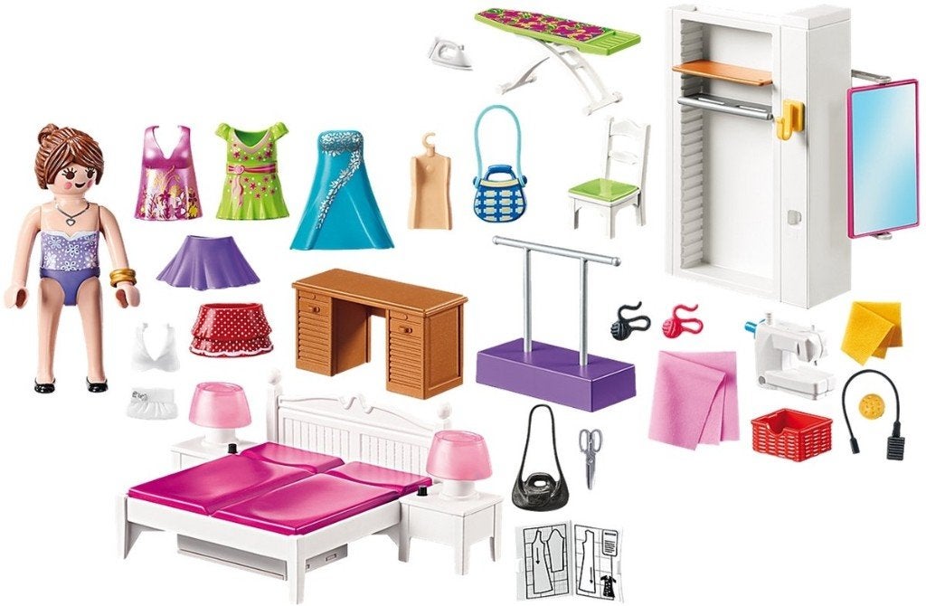 Playmobil Dollhouse 70208 – Slaapkamer met naaiatelier, Complete set, Ophalen of Verzenden, Zo goed als nieuw, Overige series