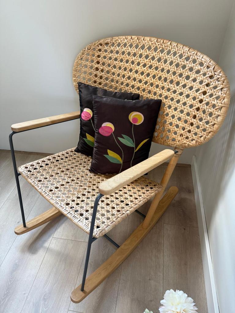 IKEA Grönadal Rotan Schommelstoel, Huis en Inrichting, Stoelen, Ophalen, Bruin, Riet of Rotan, Zo goed als nieuw