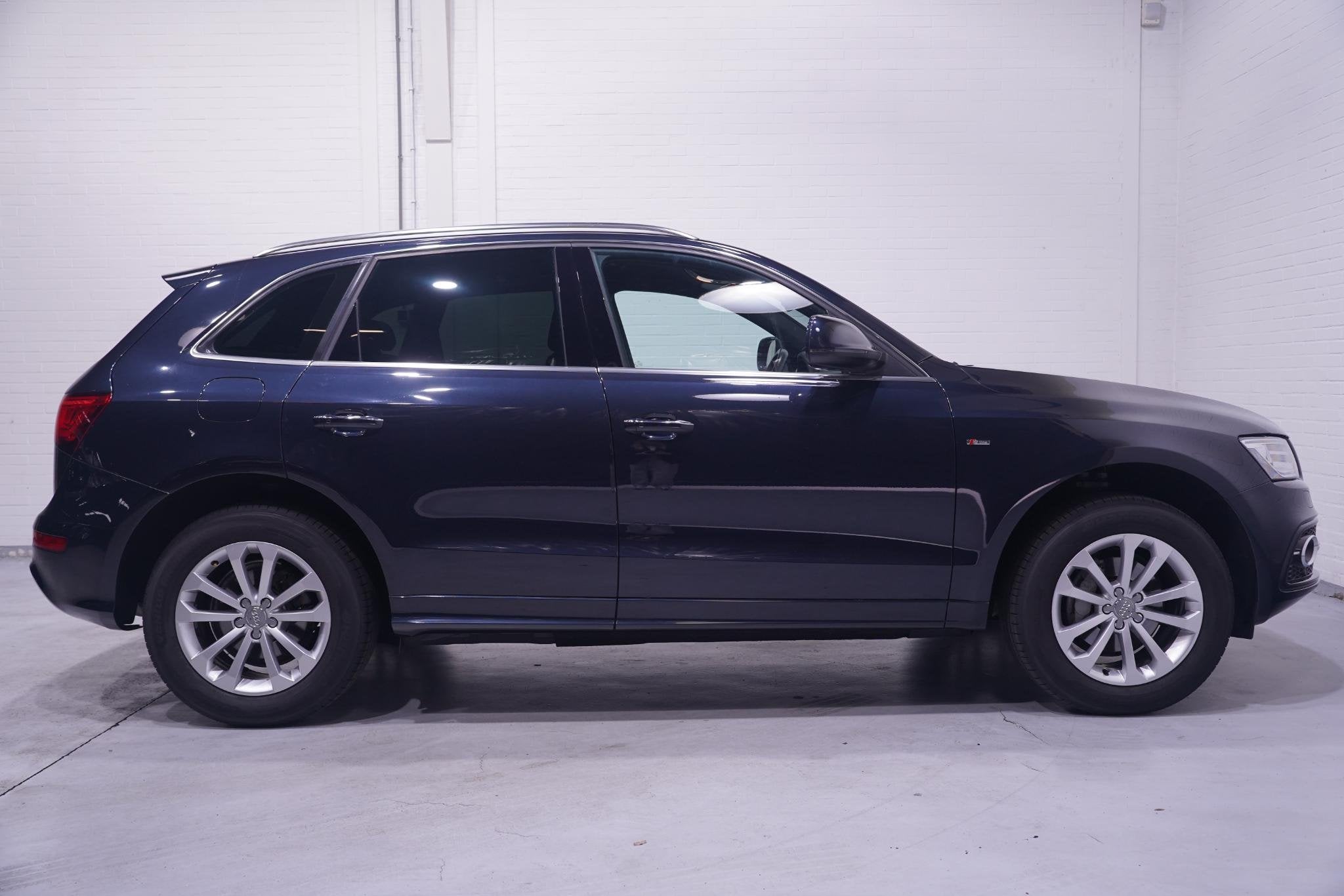 Audi Q5 2.0 TFSI quattro S Line Sport Navi Camera Leder Stoe, Gebruikt, Zwart, 4 cilinders, Blauw
