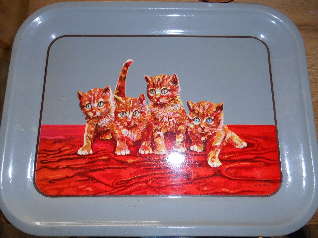 antiek oud blikken dienblad mooi, Ophalen of Verzenden
