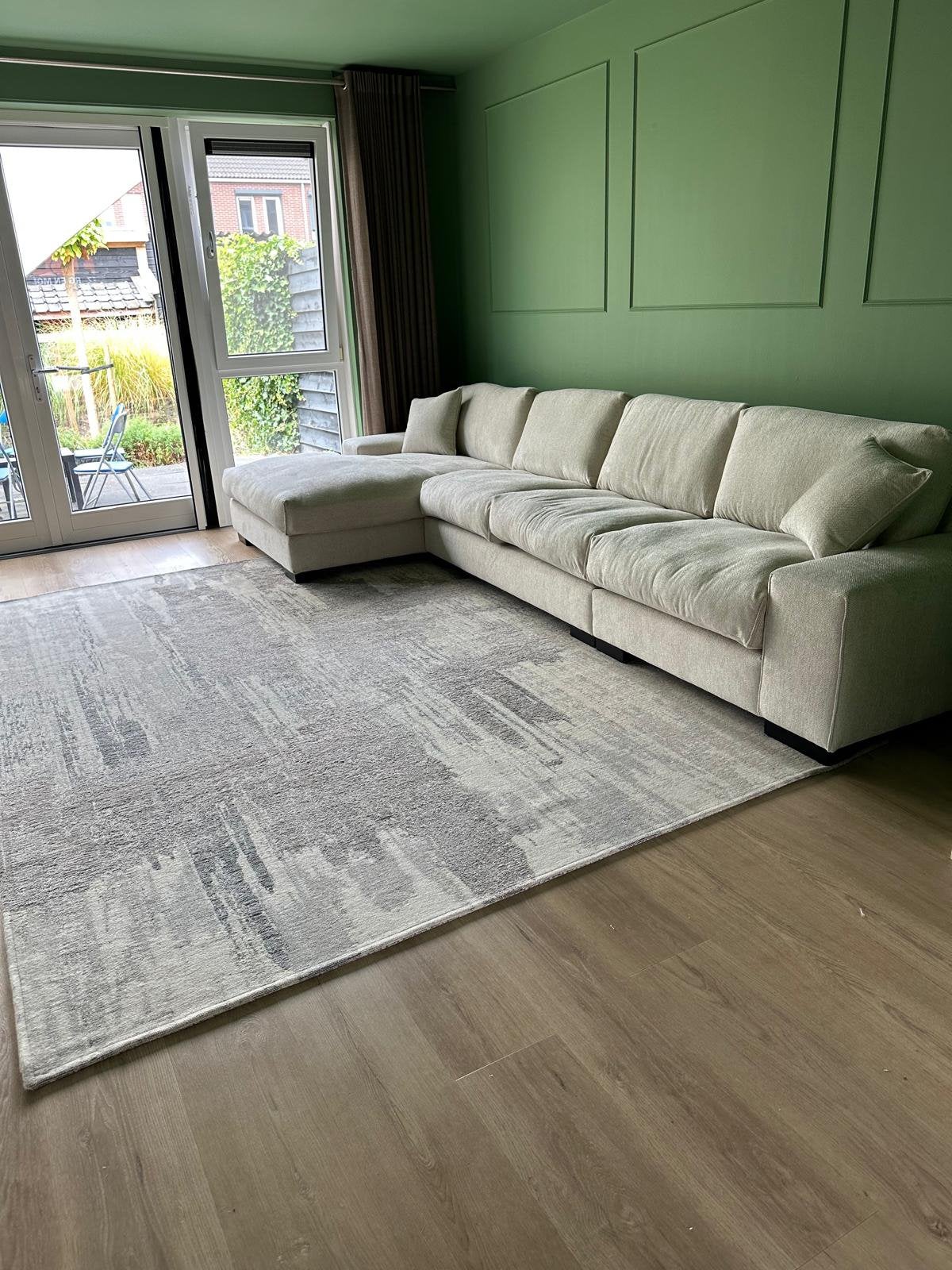 Vloerkleed Grijs/groen 240 x 330