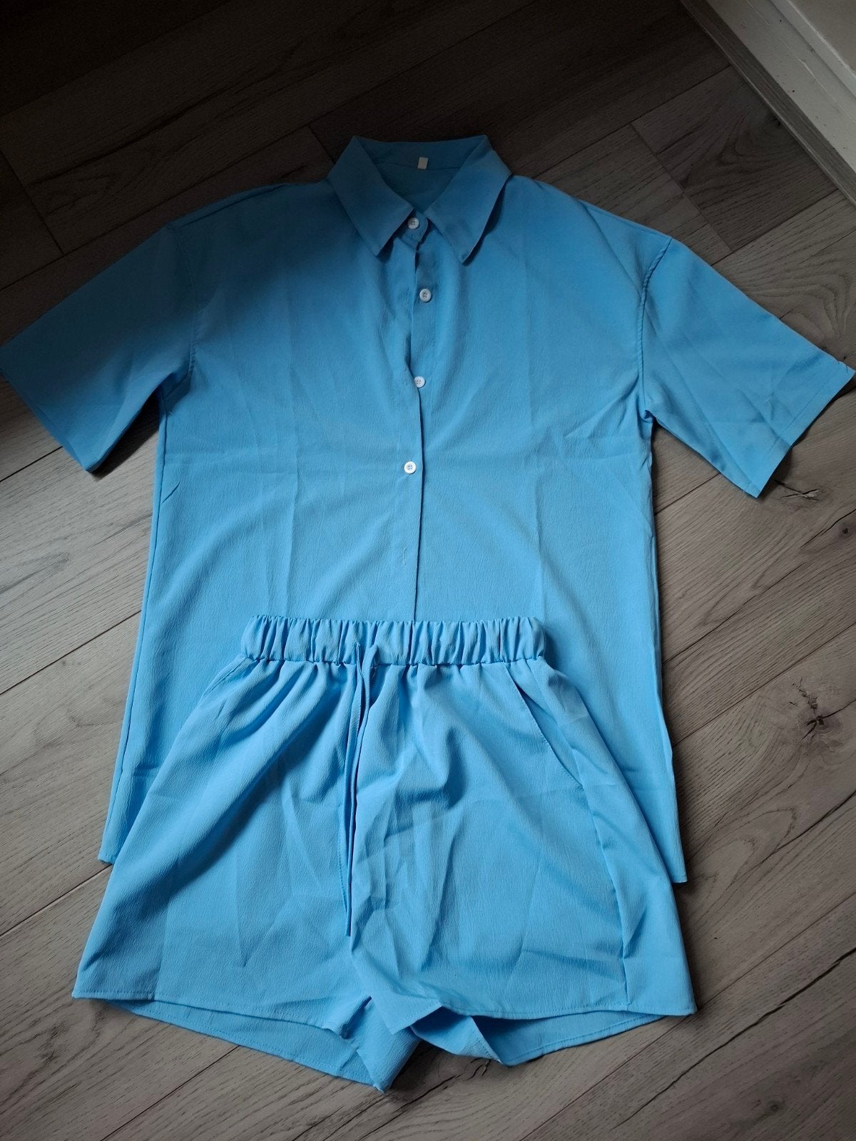 Lichtblauwe 2-Delige Zomerset Blouse en Shorts Maat S, Kleding | Dames, Verzenden, Nieuw, Blauw
