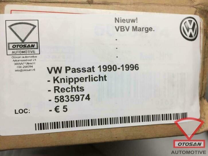 vw passat 1996 knipperlicht nieuw! rechts voor 5835974, Auto-onderdelen, Verlichting, Volkswagen, Volkswagen AG, Nieuw, Berliner Ring 2
38440  Wolfsburg, DE