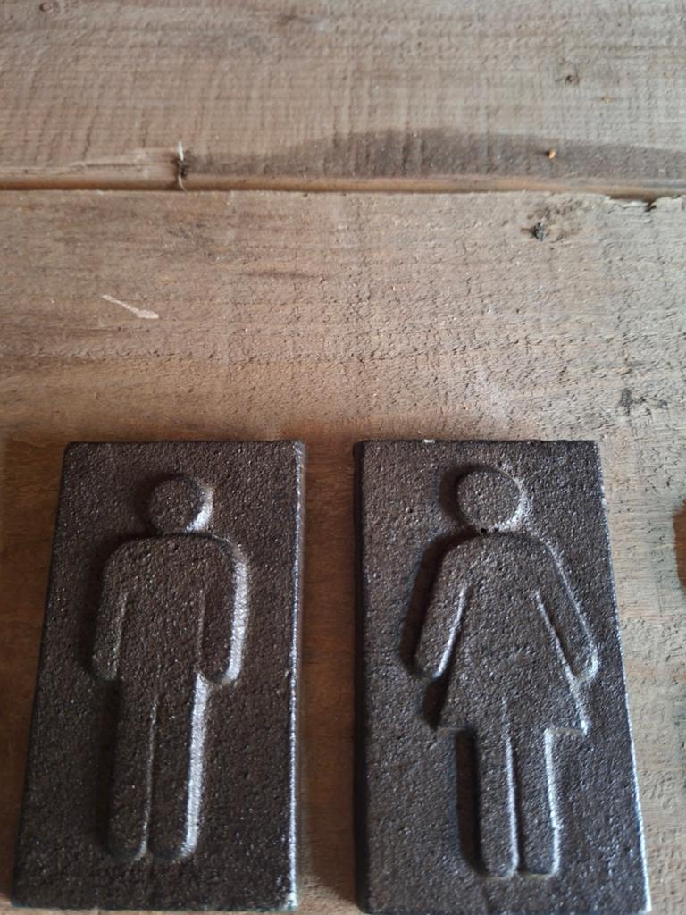 Toiletbordjes metaal, Ophalen of Verzenden, IJzer