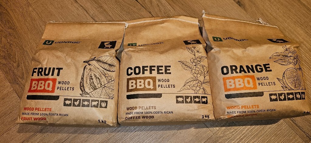 BBQ rookkorrels 3 kilogram 1x Orange, 1x Koffee, 1xTropical, Ophalen of Verzenden, Zo goed als nieuw, Vonroc