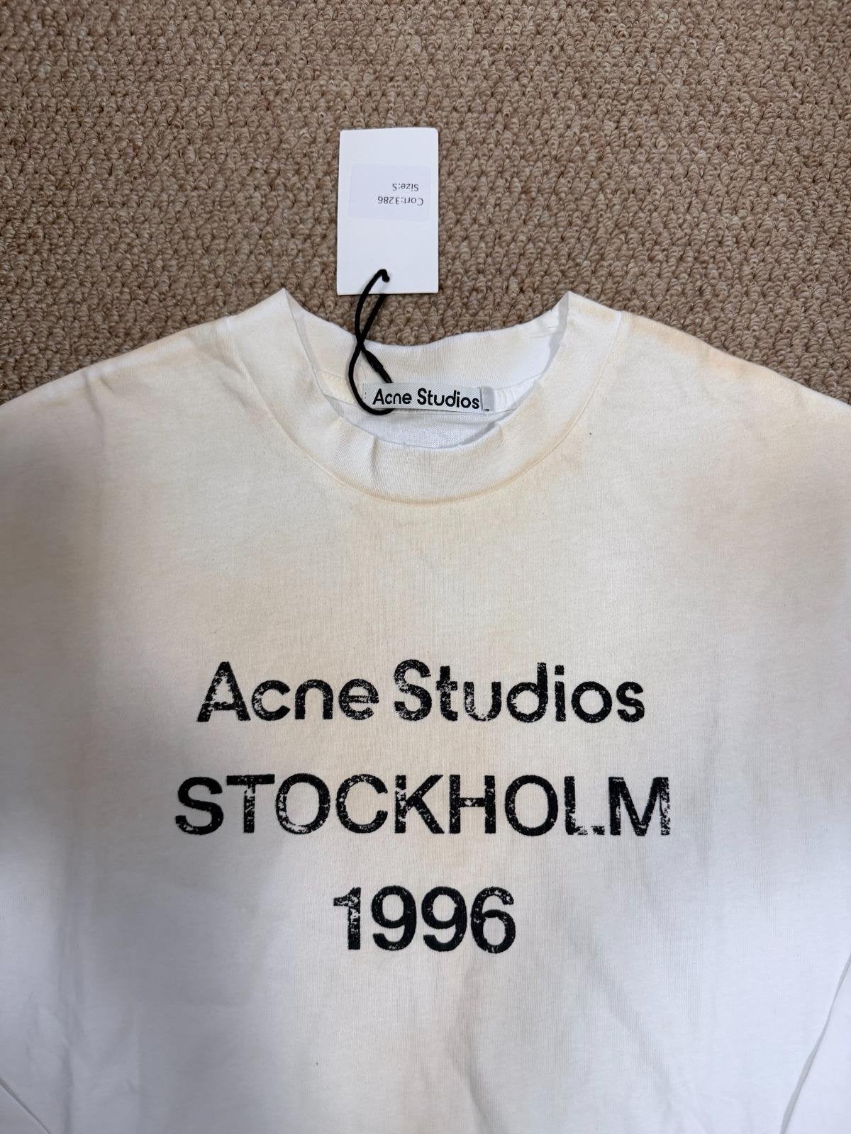 Acne Studios Stockholm 1996 Longsleeve - Maat S, Wit, Nieuw, Ophalen of Verzenden, Lange mouw