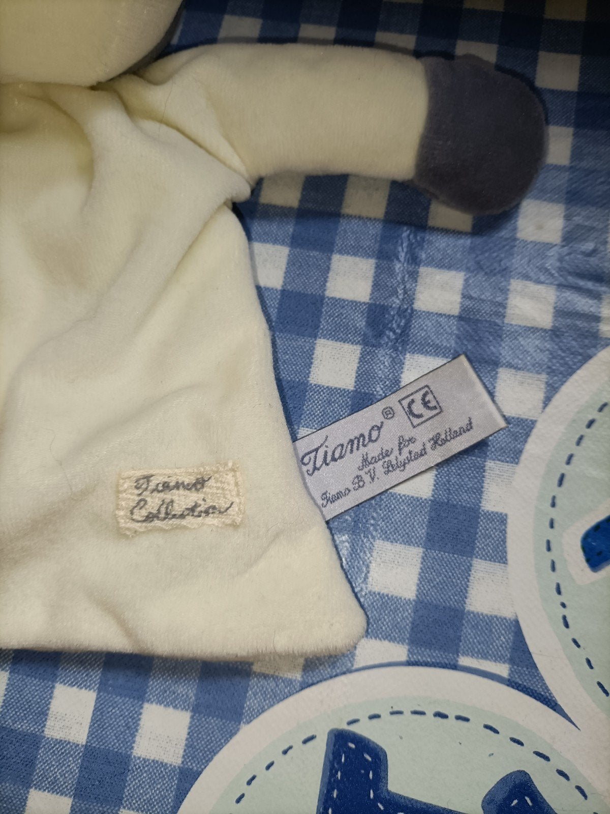 Tiamo Collection paard knuffeldoekje wit met grijs, Ophalen of Verzenden, Zo goed als nieuw