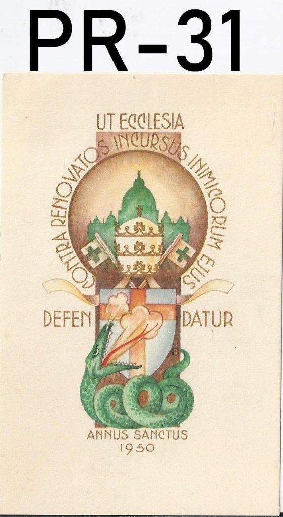 Pr31 religie prentje annus sanctus 1950, Antiek en Kunst, Antiek | Religie, Ophalen of Verzenden