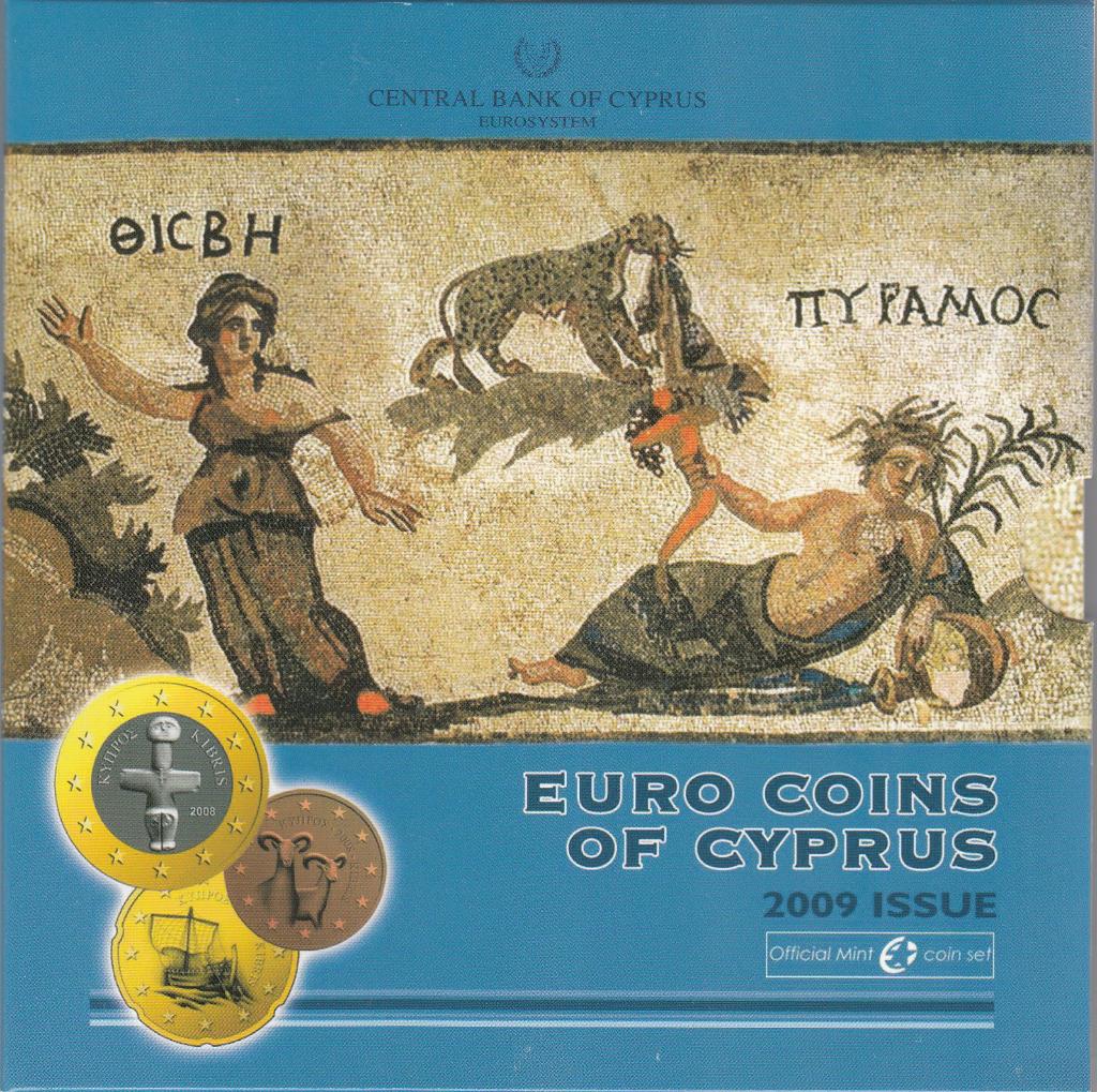 Cyprus BU set Mozaiken van Paphos 2009 met 2x 2 euro, Ophalen of Verzenden, Cyprus, Overige waardes, Setje