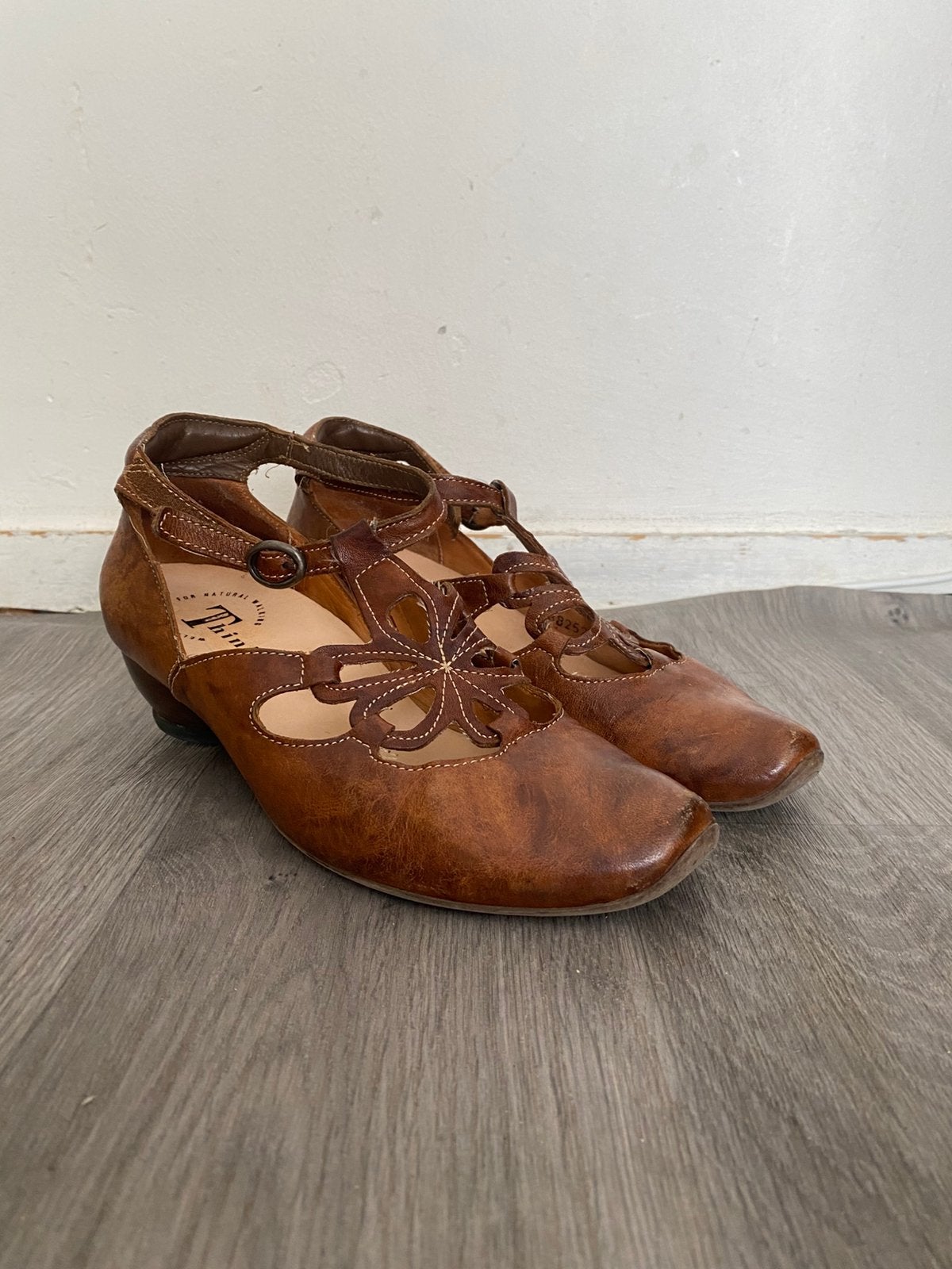 Think! cognac bruine schoenen maat 39, Kleding | Dames, Schoenen, Schoenen met lage hakken, Bruin, Verzenden, Zo goed als nieuw