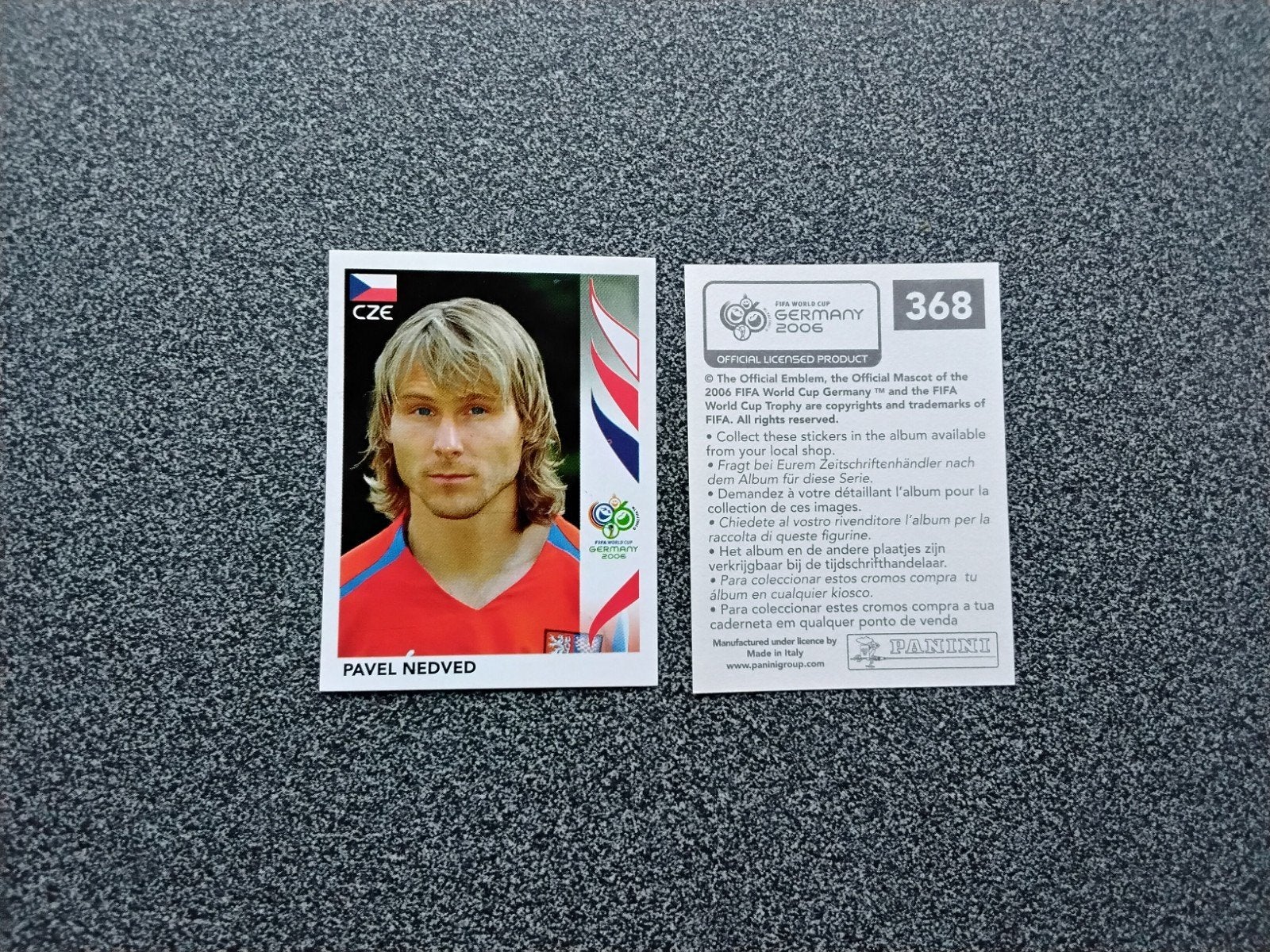 Panini Sticker Pavel Nedved Tsjechië WK 2006, Ophalen of Verzenden, Zo goed als nieuw, Poster, Plaatje of Sticker