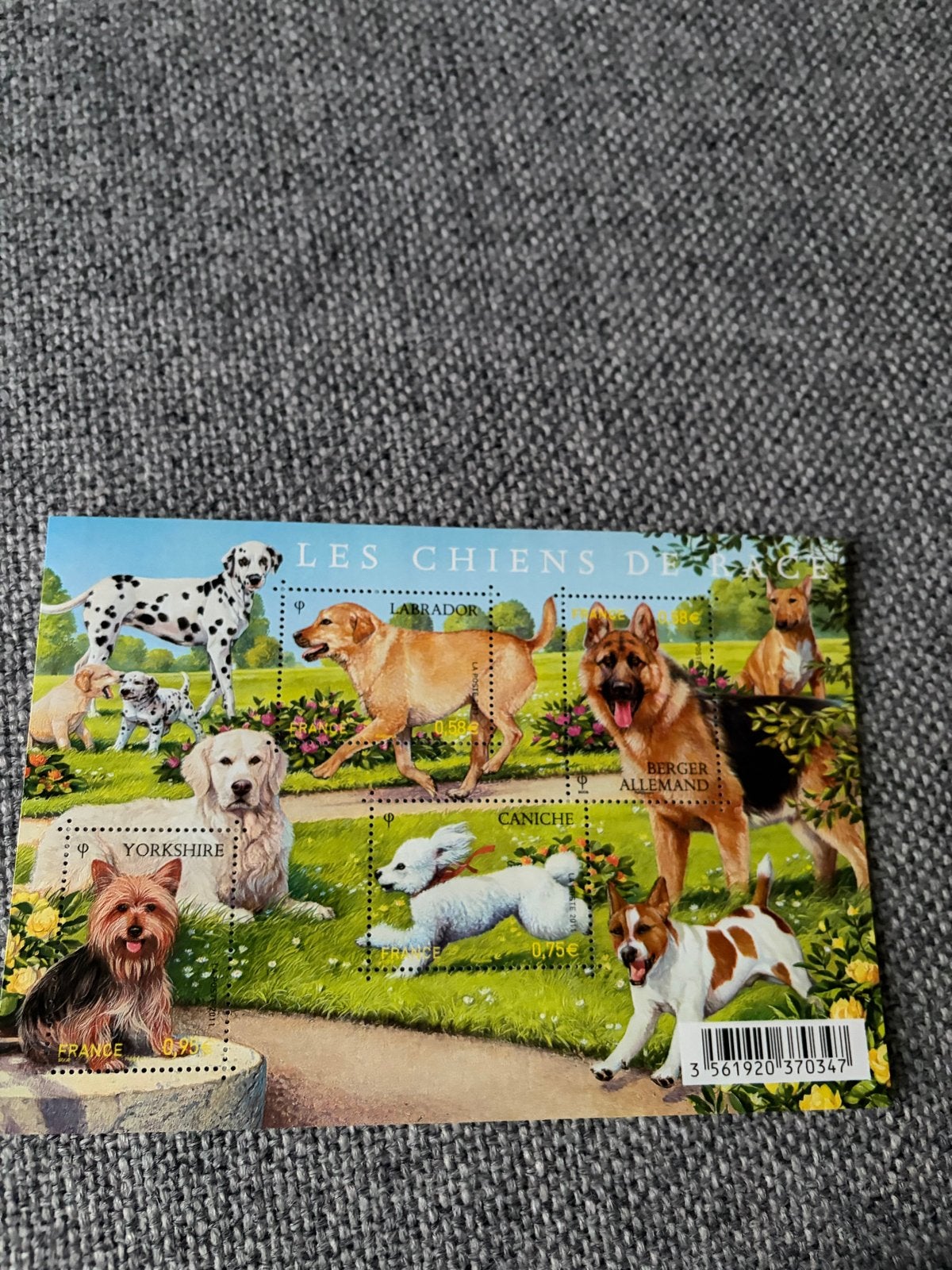 Franse postzegelvel 'Les Chiens de Race' (Hondenrassen), Ophalen of Verzenden, Postfris