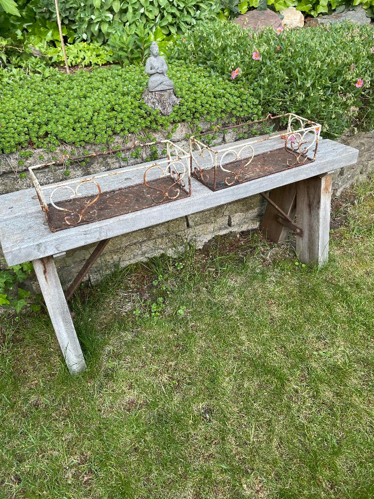 Brocante plantenrekjes voor raam vensterbank, Tuin en Terras, Tuinwanddecoratie, Ophalen, Gebruikt