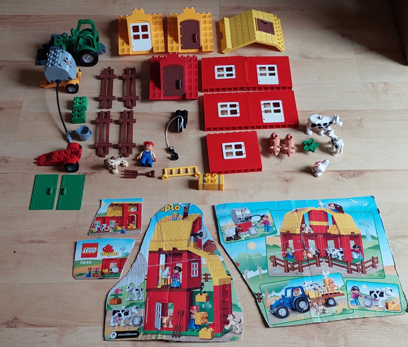 Lego Duplo Boerderij met boer, tractor en dieren, Overige thema's, Ophalen of Verzenden, Zo goed als nieuw, Inclusief minifiguren