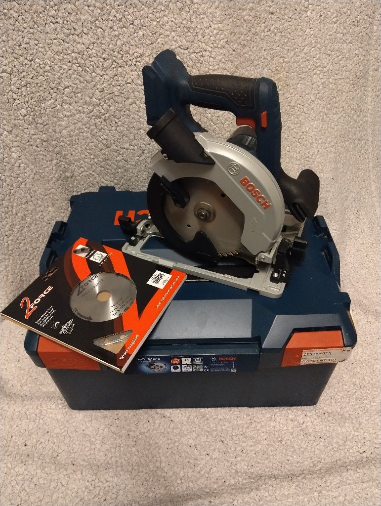 accu cirkelzaag bosch GKS 18v 57 G, Ophalen, Cirkelzaag, Zo goed als nieuw, 30 tot 70 mm