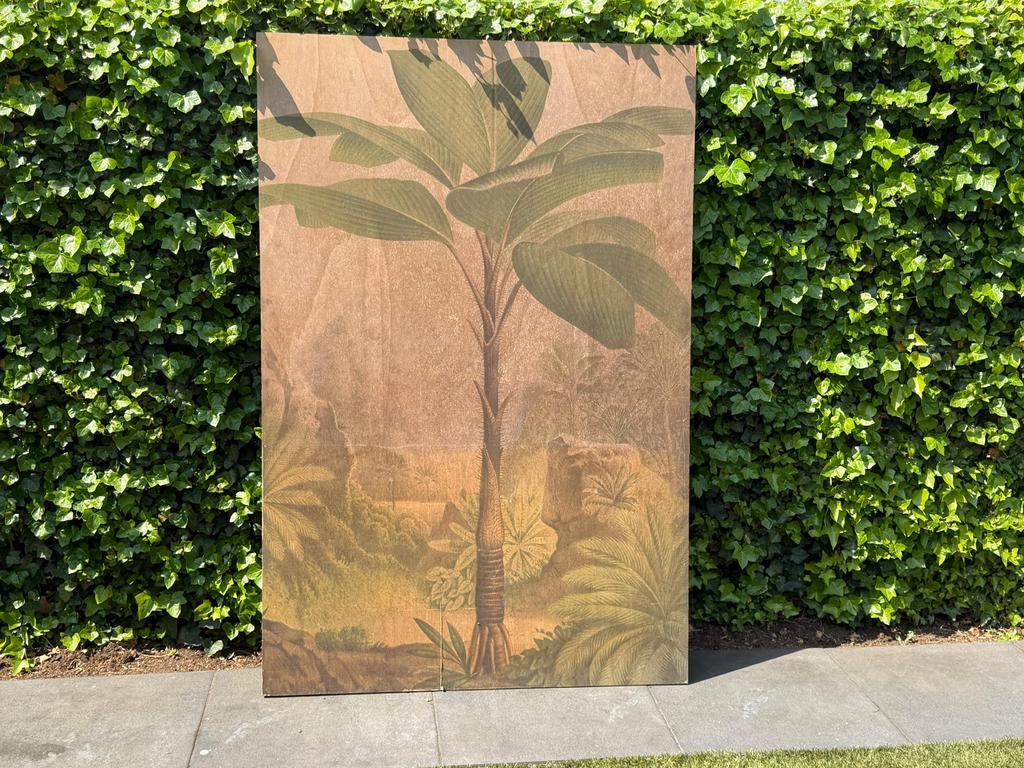 Houten paneel KEK Amsterdam met palmen (180x120 cm), Zo goed als nieuw, 200 cm of meer, 150 tot 200 cm, Hout