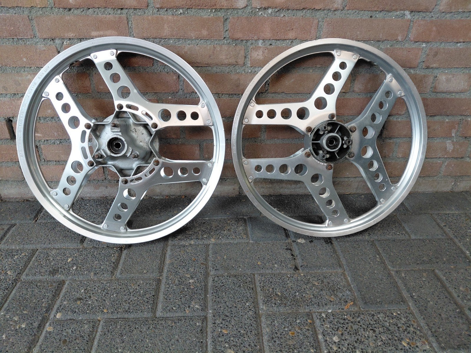 2x Set MBX wielen - Nette staat, lichte slag in één voorwiel, Ophalen, Gebruikt, Overige typen, Honda MBX MTX MB MT 50 80
