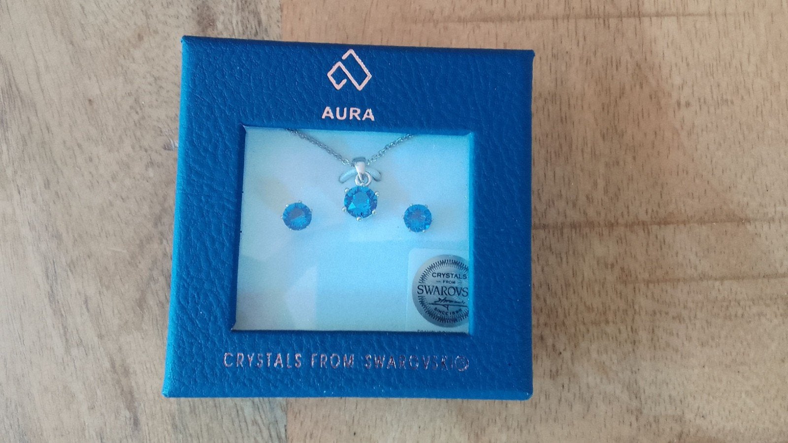 Sieradenset Aura met Swarovski kristallen, Met kristal, Blauw, Nieuw, Ophalen of Verzenden