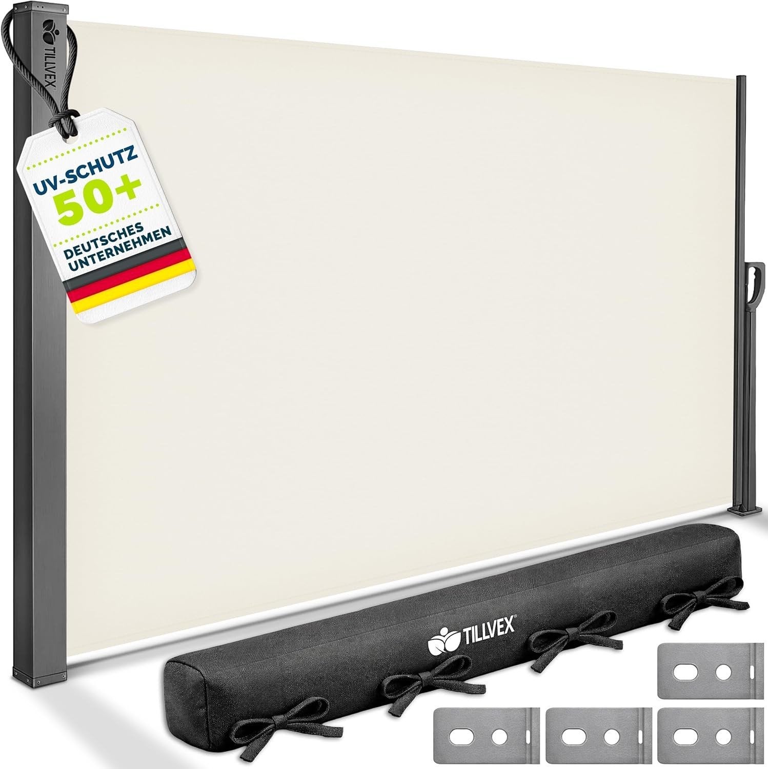 Zijscherm Uitschuifbaar - Privacy en Windbescherming 200x400, Nieuw, Ophalen of Verzenden, 150 tot 300 cm, Markies