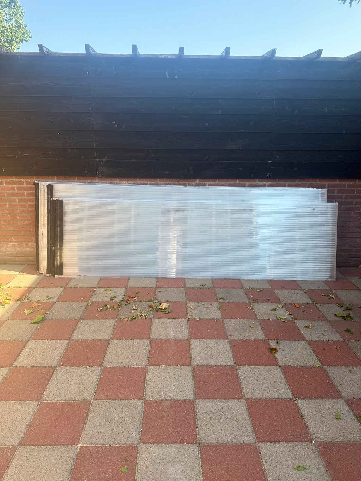 Polycarbonaat platen - 6 stuks, 1 jaar oud, Doe-het-zelf en Verbouw, Platen en Panelen, Ophalen, Gebruikt, Overige materialen
