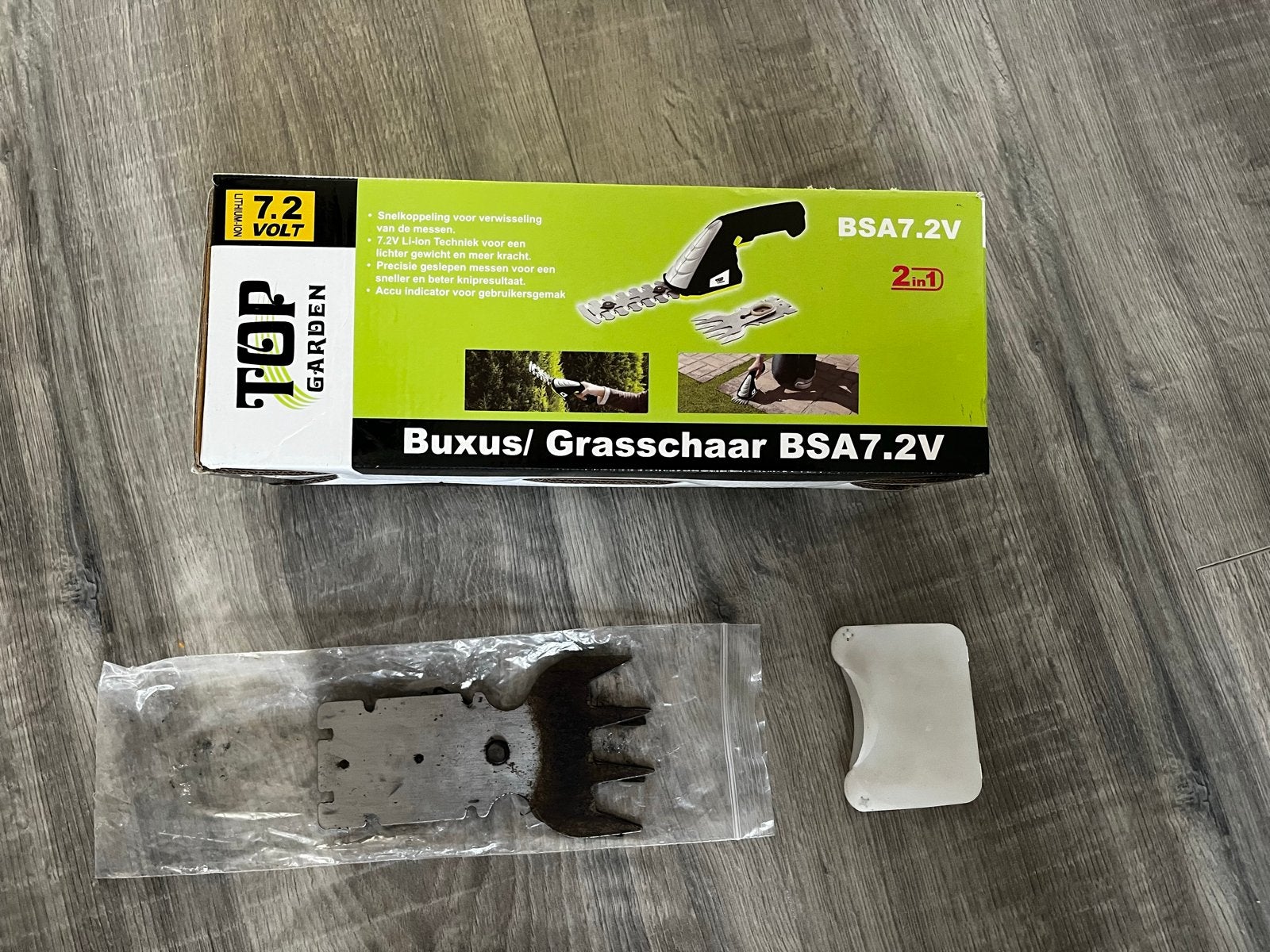 Top Garden Buxus/Grasschaar BSA7.2V, Ophalen of Verzenden, Gebruikt, Accu