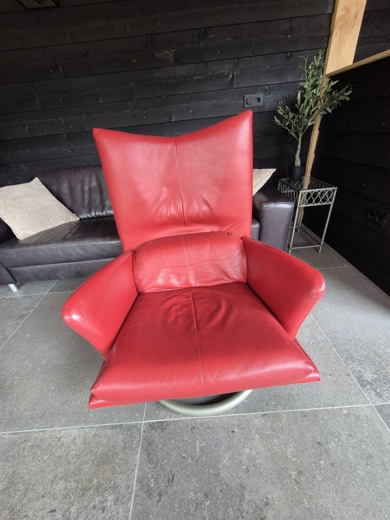 Zeer mooie Rolf Benz fauteuil Padova kleur rood design, Ophalen, Design, 75 tot 100 cm, Zo goed als nieuw