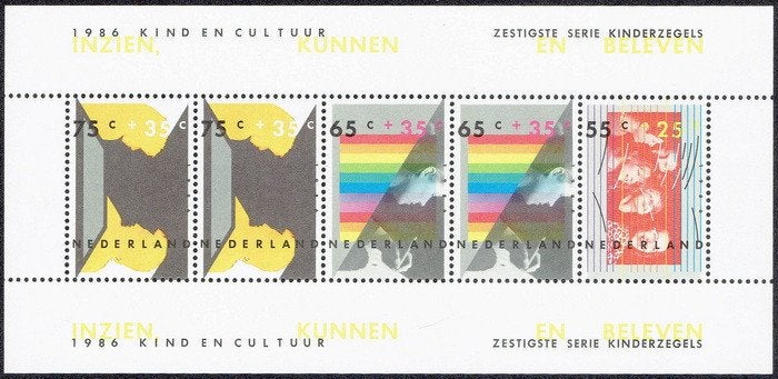 Nederland 1986, kinderzegels, velletje., Postzegels en Munten, Verzenden, Na 1940, Postfris