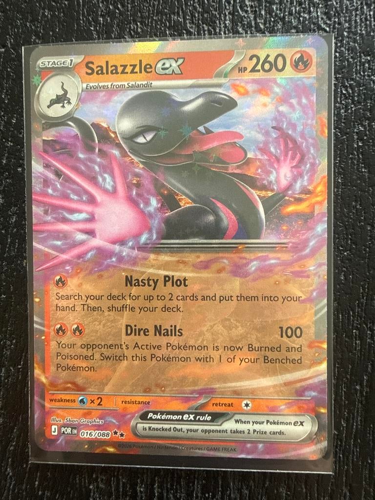 Pokémon Kaart Salazzle EX 016/088, Ophalen of Verzenden, Zo goed als nieuw, Losse kaart