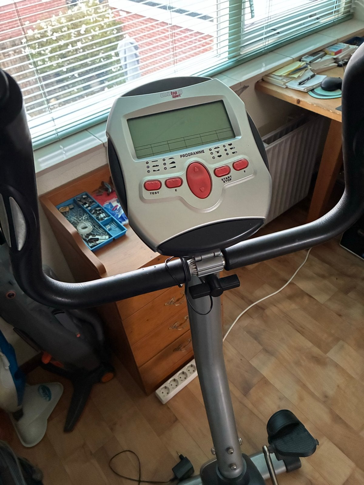 Christopeit Sport EM5 Hometrainer met adapter, Ophalen, Gebruikt, Metaal, Benen