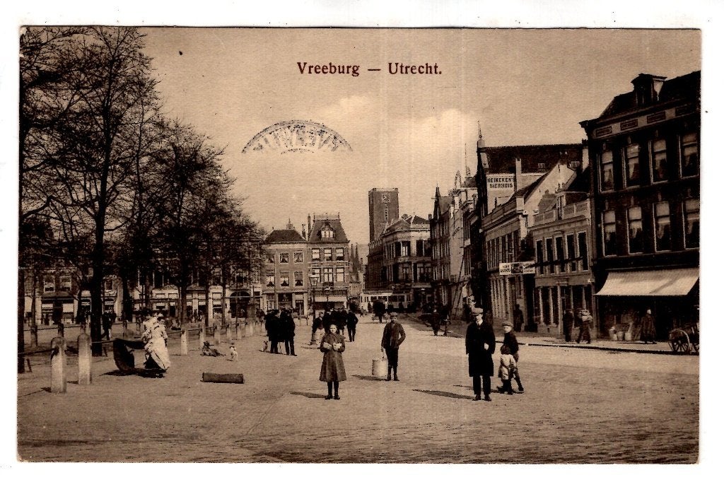 Utrecht Vreeburg  Veemarkt  veel op te zien  1911, Verzenden, Voor 1920, Gelopen, Utrecht