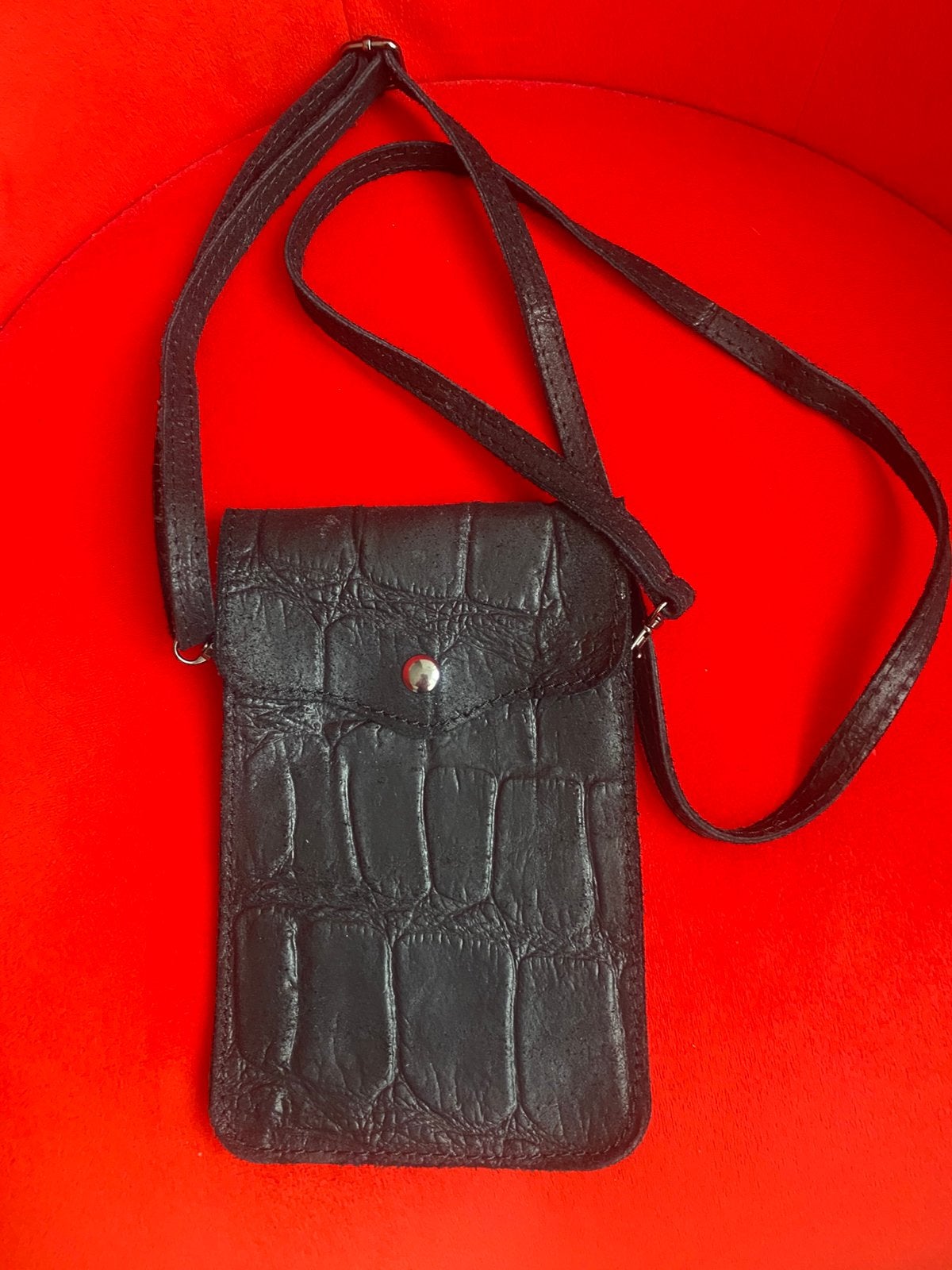 Charm London telefoontasje  zwart , leren tas, Ophalen of Verzenden, Zo goed als nieuw, Zwart