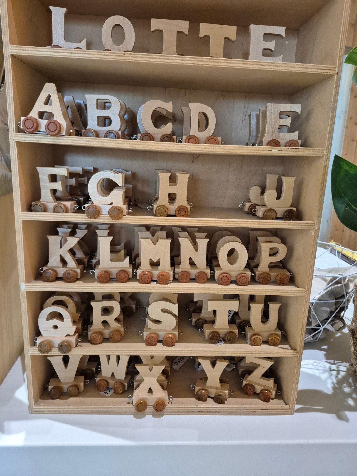 Houten alfabet trein letters - Educatief speelgoed, Ophalen of Verzenden, Nieuw