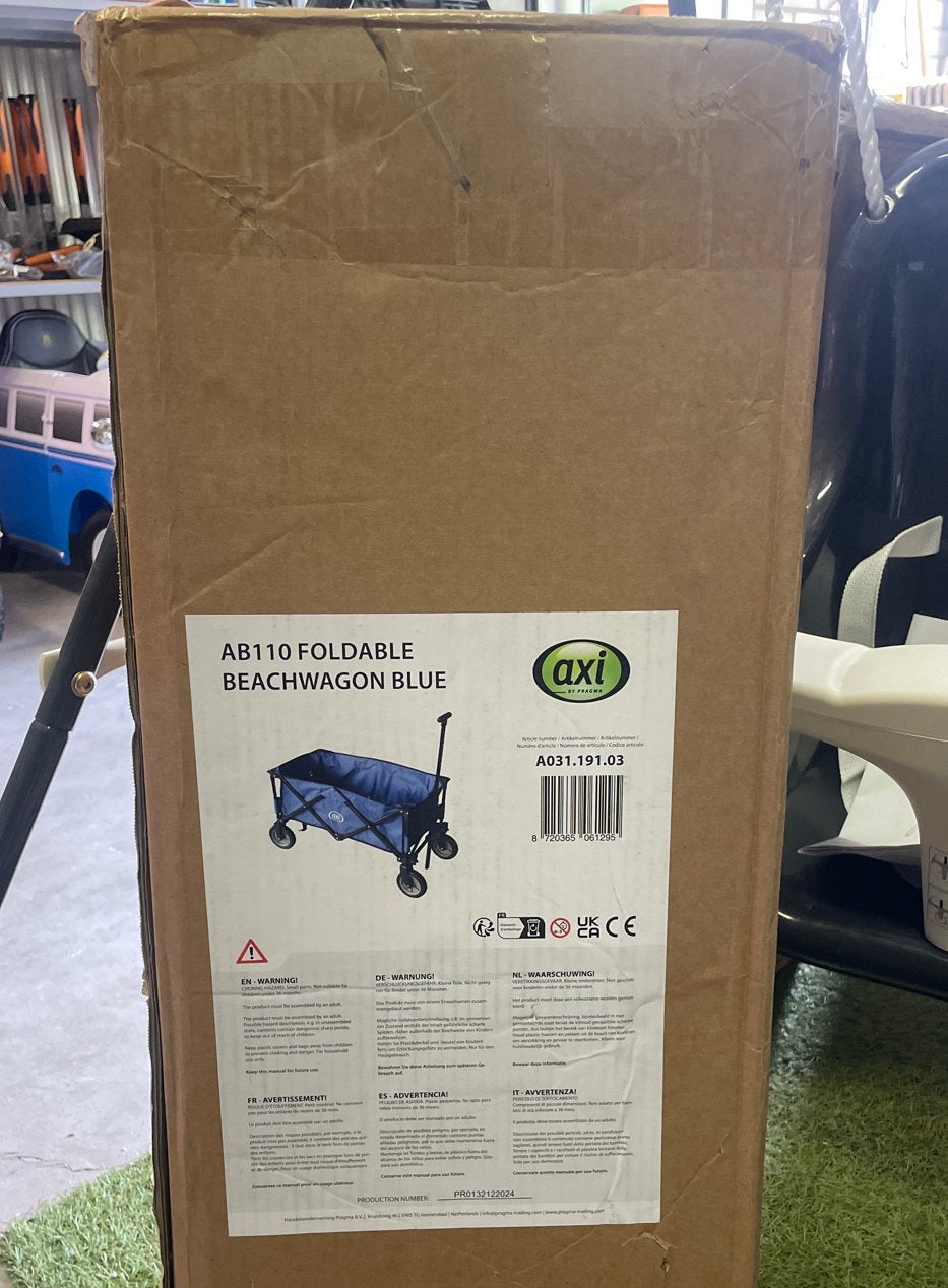 Axi AB110 Opvouwbare Strandwagen Blauw - Nieuw in doos, Ophalen, Opvouwbaar, Nieuw