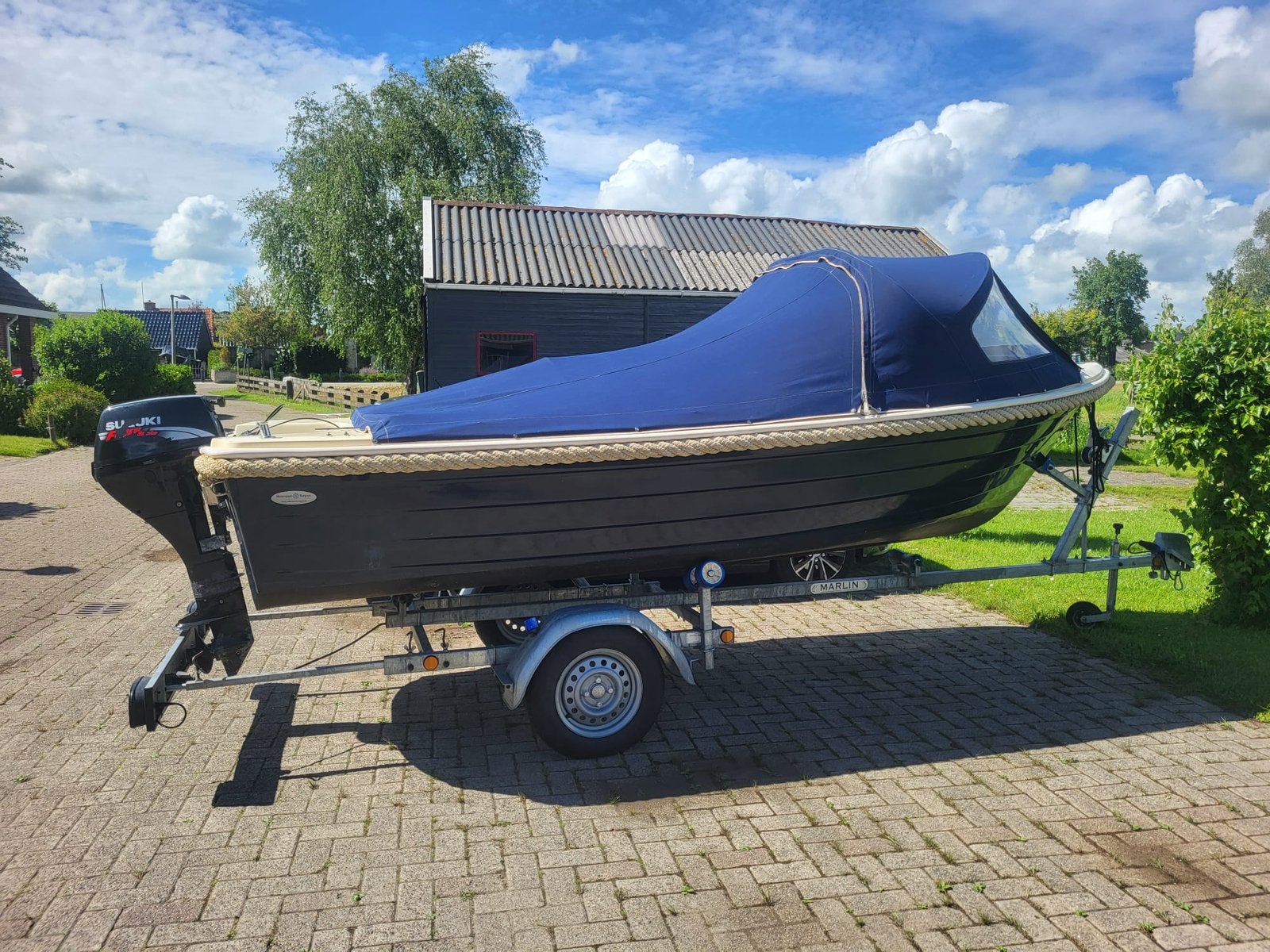 Adventure 470 sloep Suzuki 9.9 pk + trailer, Ophalen, Consoleboot, Gebruikt, Rondzit