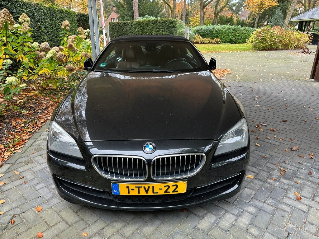 BMW 6-Serie 640I Cabrio 3.0 235KW Aut8 2011 Zwart, Achterwielaandrijving, Cabriolet, Zwart, Leder