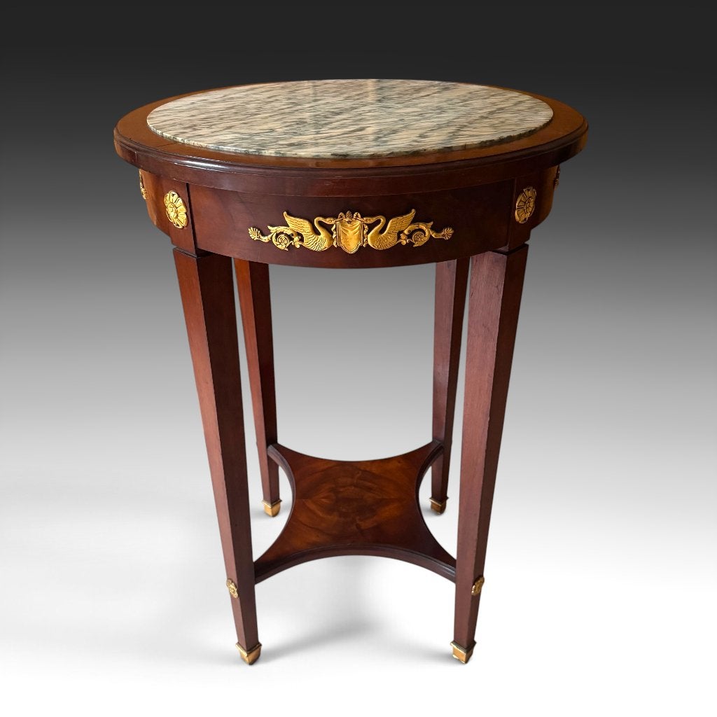 Empire Stijl Bijzettafel met Marmeren Blad, circa 1900., Antiek en Kunst, Ophalen