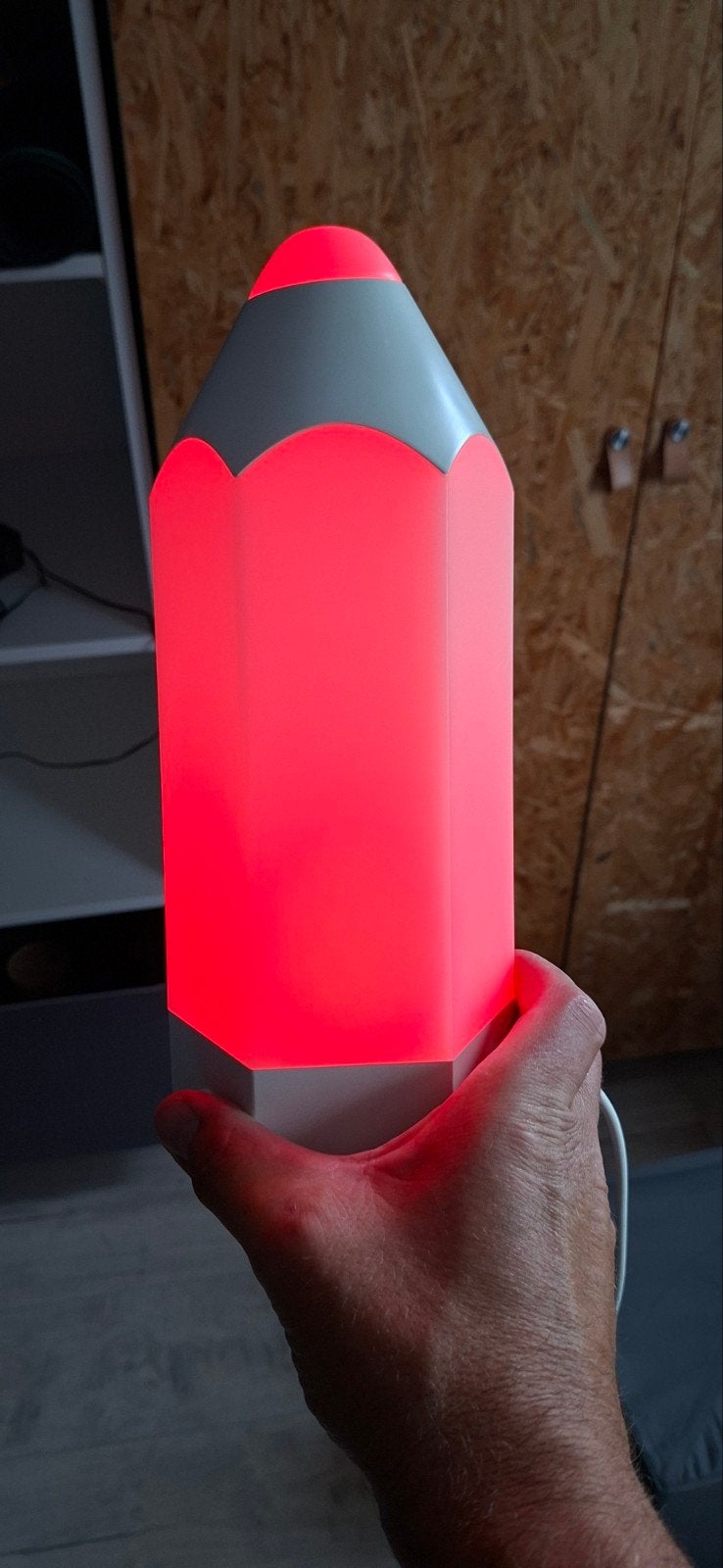 Kleurrijke potloodlamp, Kunststof, Meerkleurig, Kleur aanpasbaar, Overige fittingen