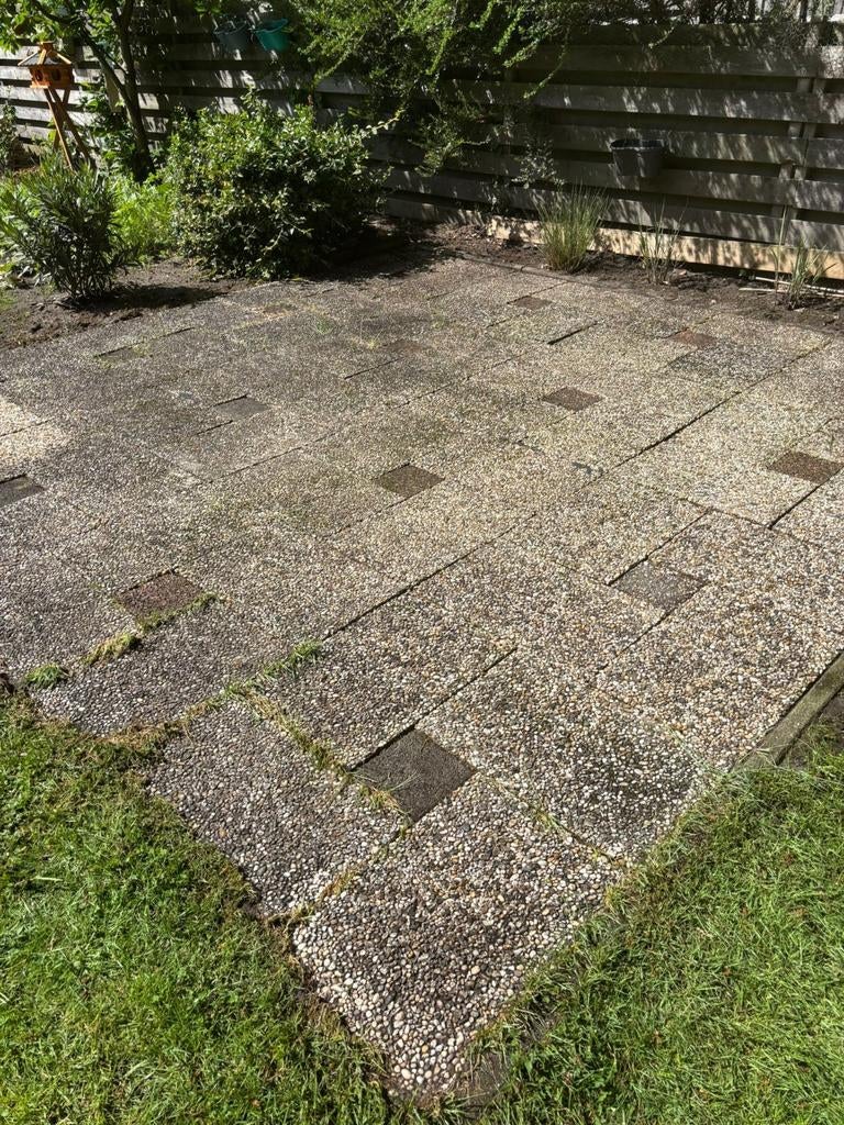 Gratis afhalen grindtegels 60  40 cm, Tuin en Terras, Tegels en Klinkers, Ophalen, Gebruikt, 10 m² of meer, Grind