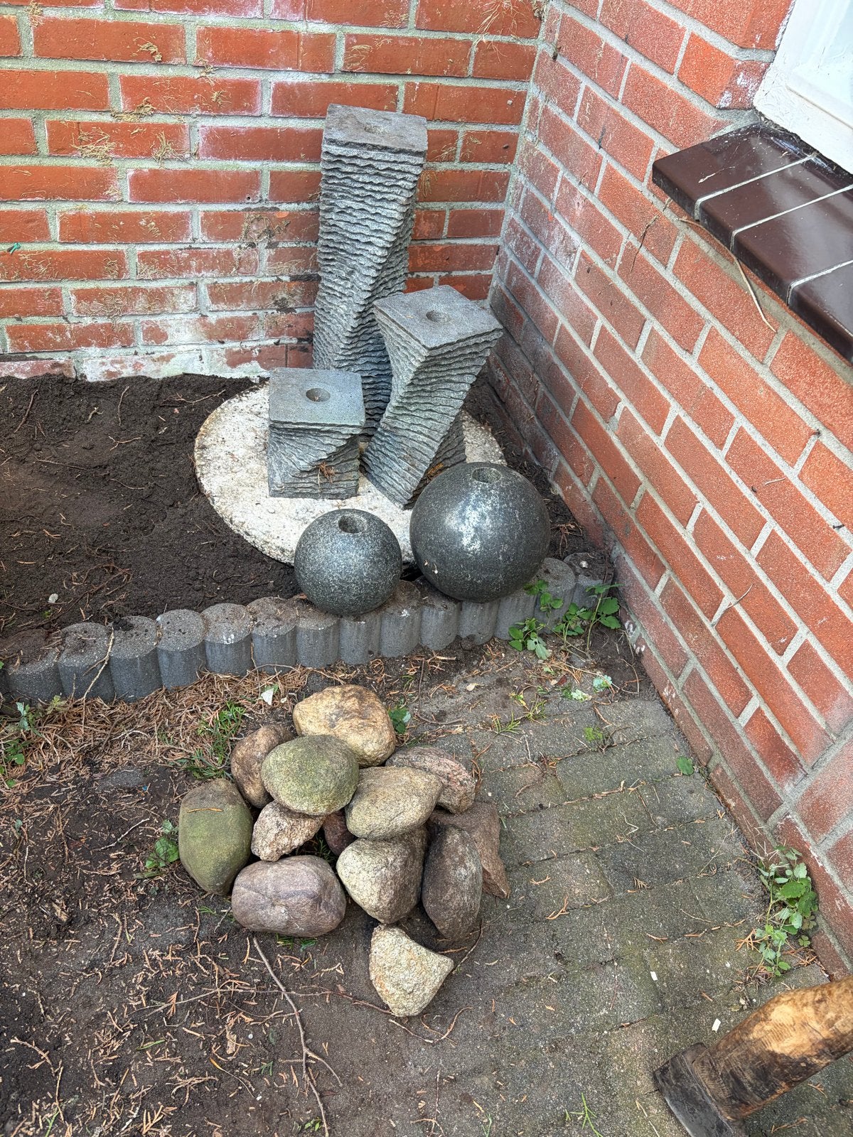 Waterornament zonder pomp - Tuindecoratie, Tuin en Terras, Tuinwanddecoratie, Gebruikt, Ophalen