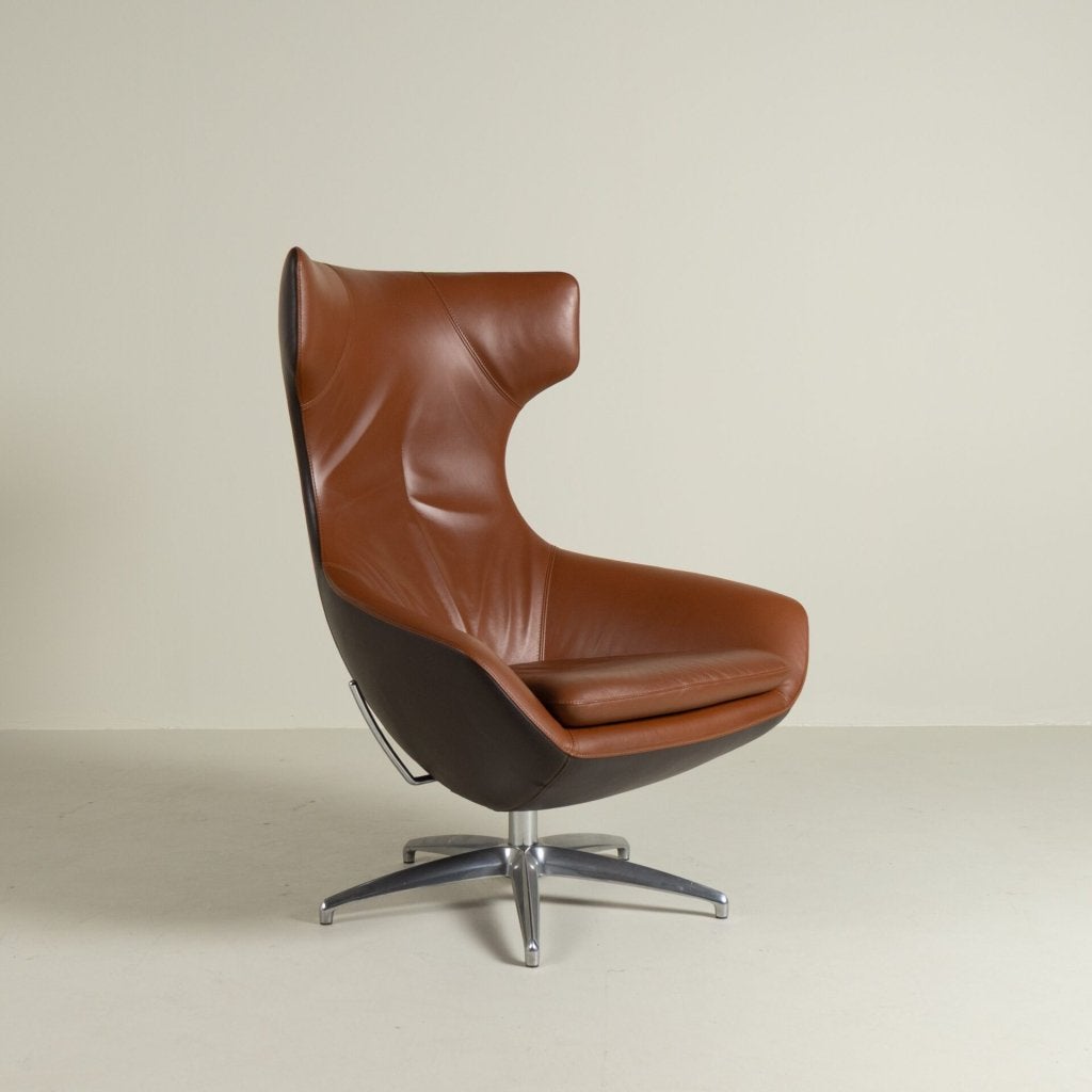 Leolux Caruzzo Plus Fauteuil Cognac/Donkerbruin Leer
