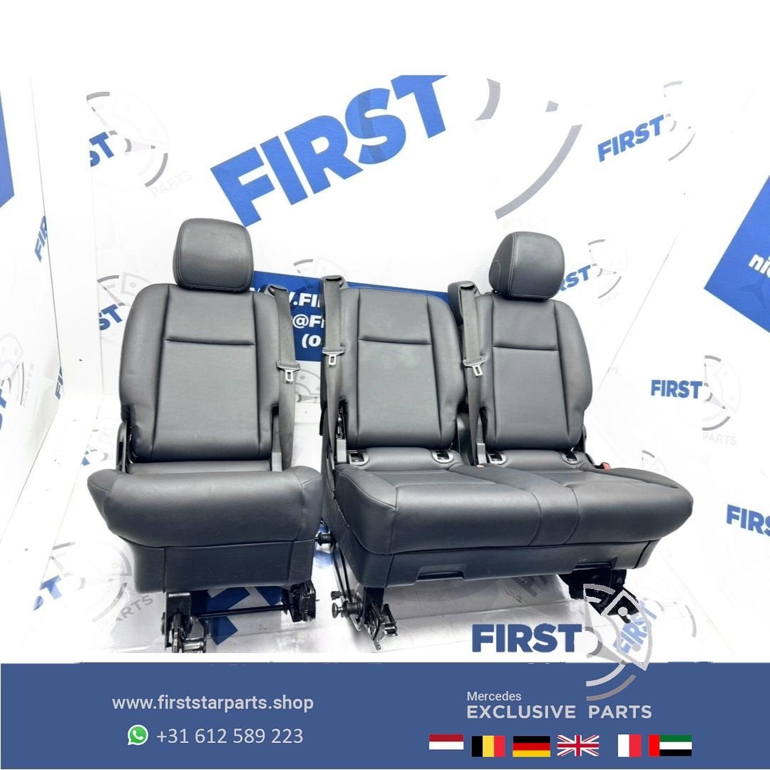 W447 VITO / V KLASSE ACHTERBANK ZWART LEER interieur Mercede, Auto-onderdelen, Interieur en Bekleding, Gebruikt, -, Ophalen of Verzenden