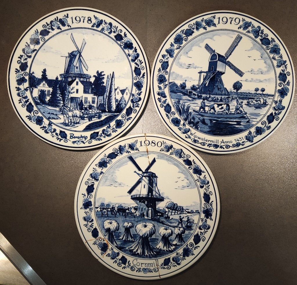 3 Delftsblauwe wandborden, Ophalen of Verzenden