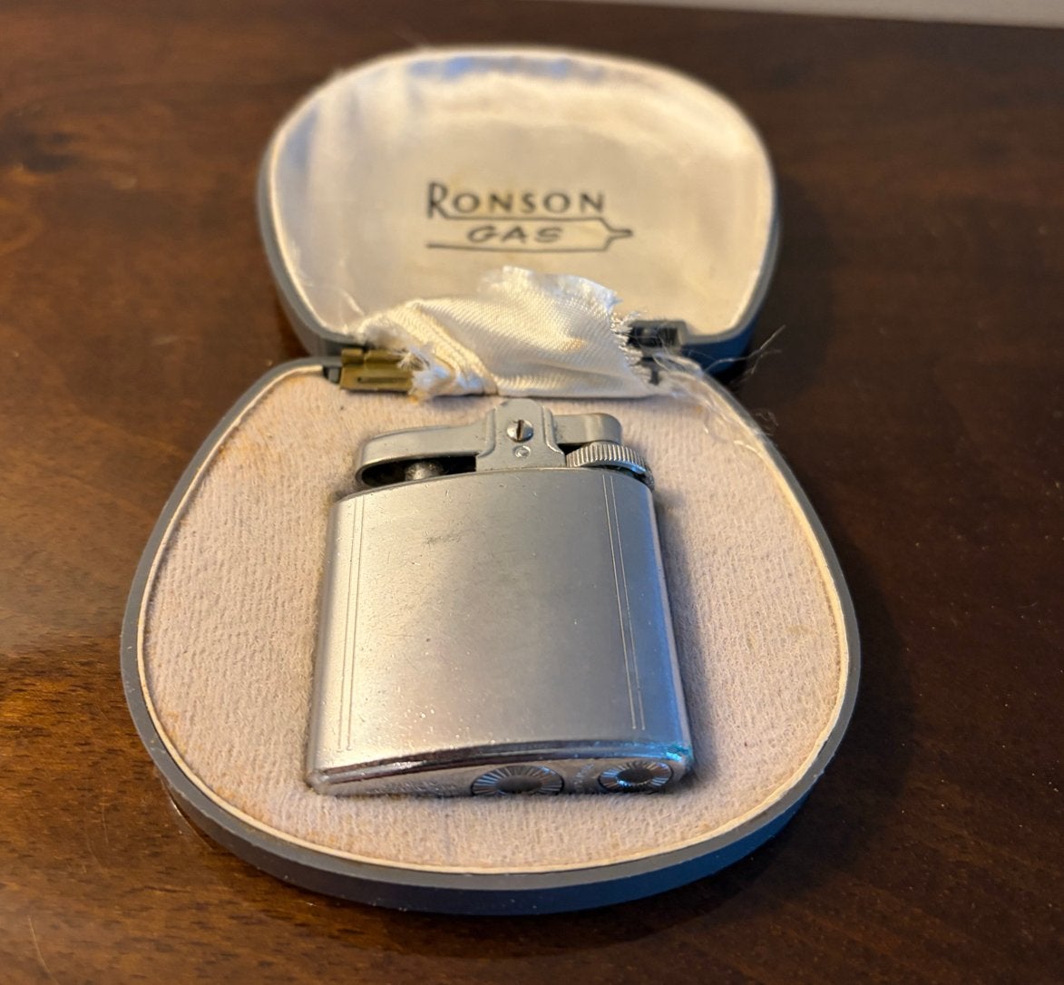 Vintage Ronson aansteker in origineel doosje, Ophalen of Verzenden, Gebruikt, Aansteker