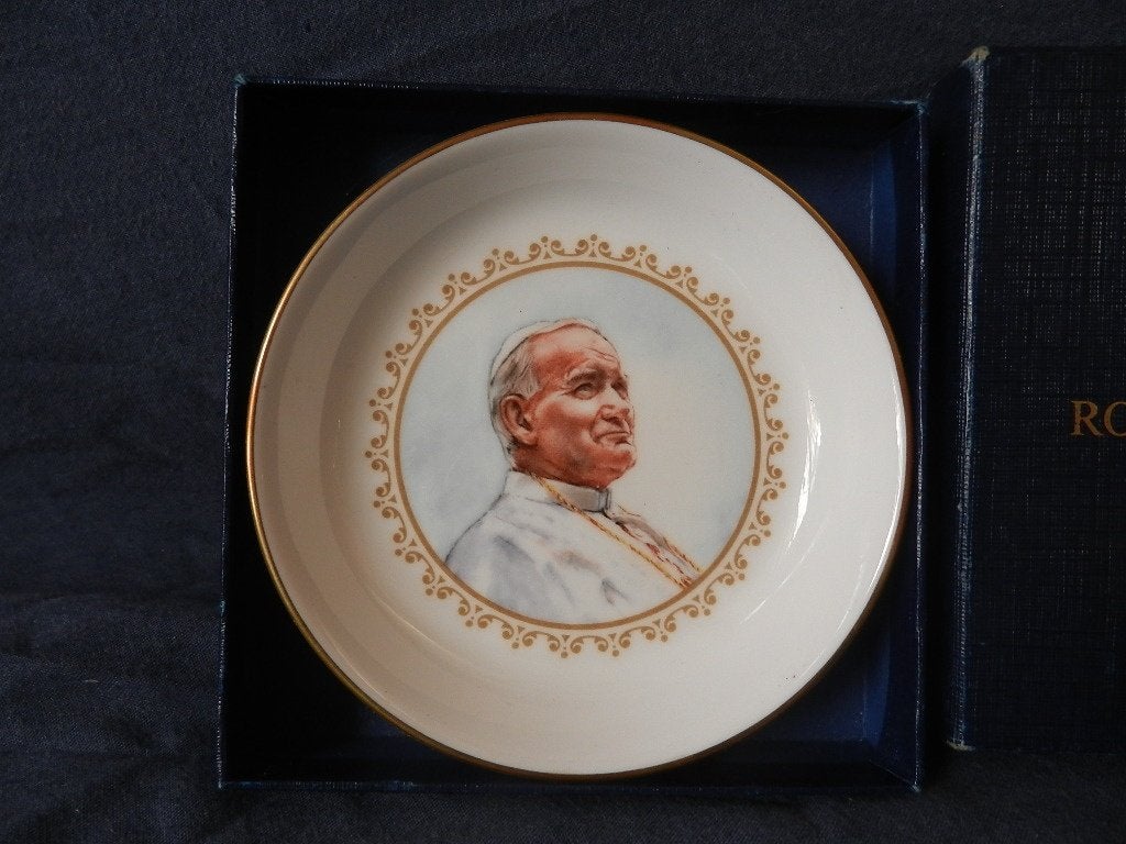 Royal Worcester dish Paus Pope John Paul British visit 1982, Antiek en Kunst, Ophalen of Verzenden