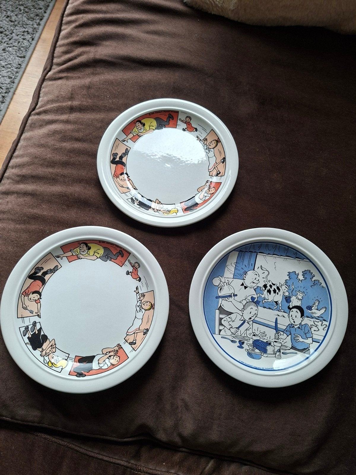 Suske en Wiske ontbijtbordjes 20cm. 1990, Ophalen of Verzenden
