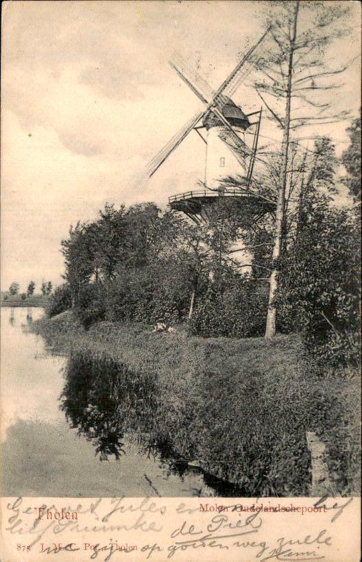 Tholen - Molen Oudelandsche Poort, Ophalen of Verzenden, Voor 1920, Gelopen, Zeeland