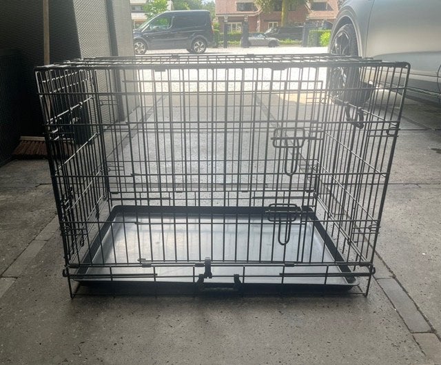 2 Deurs honden bench (zwart), Ophalen, Zo goed als nieuw
