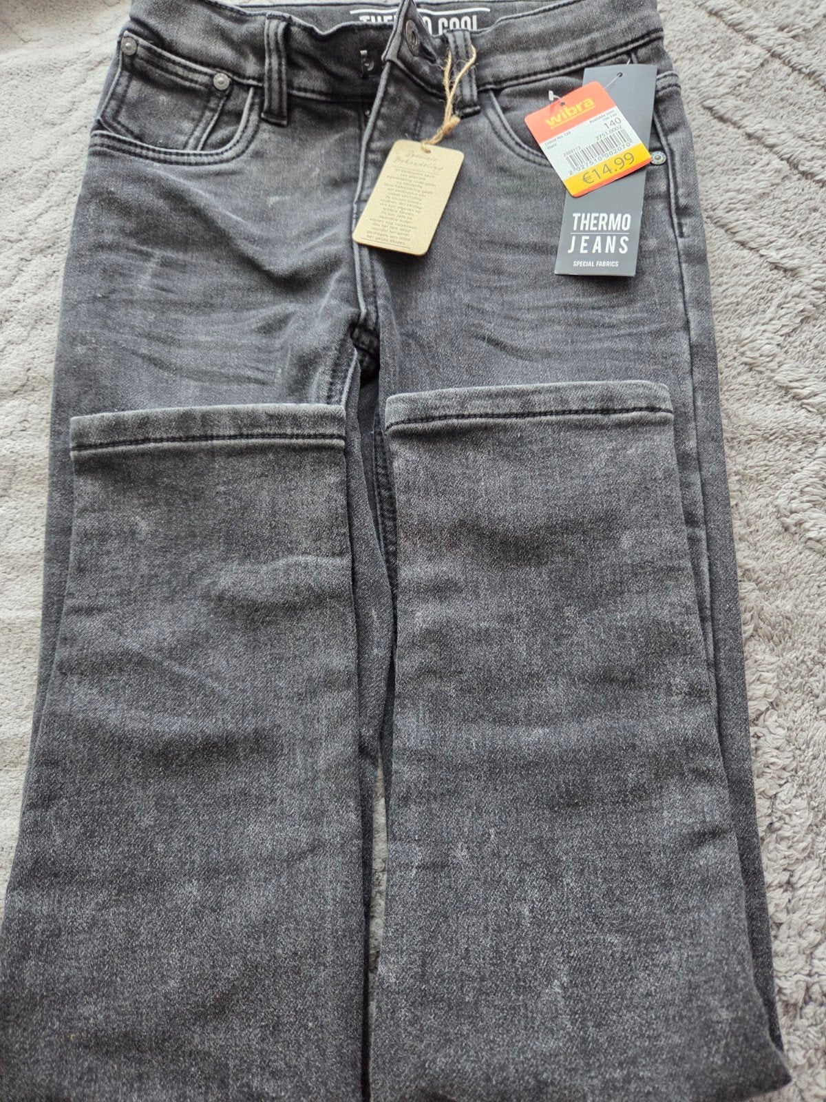 Wibra Thermo Jeans Zwart Maat 140 - Nieuw met kaartjes, Broek, Nieuw, Ophalen of Verzenden, Jongen