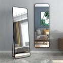 Large Black Full-Length Mirror 50 x 160 cm – Buxibo, Ophalen, Zo goed als nieuw, 150 tot 200 cm, Rechthoekig