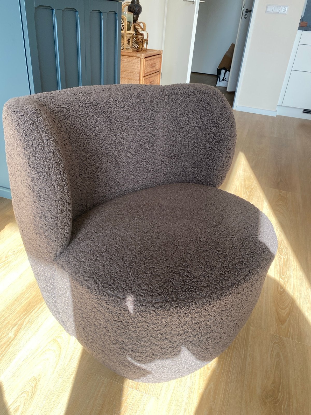 Zo goed als nieuwe teddy fauteuil, donkerbruin, Ophalen, Zo goed als nieuw, Stof, 75 tot 100 cm